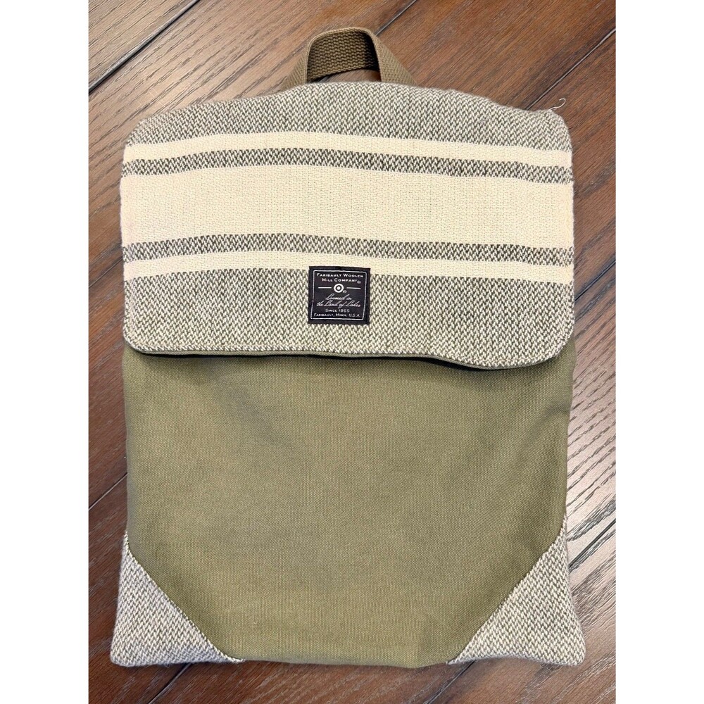 Vintage Faribault Wool Backpack Natural Fibers Adjustable Straps Back To School